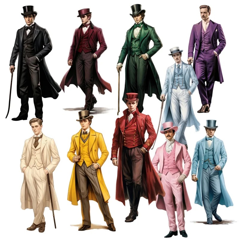 Vintage Things Collection - Cute Victorian Era Attire Gentlemen Stickers