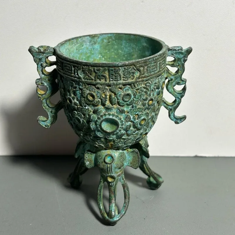 Antique Bronze Ritual Cup Doub - Collectible Vintage Wine review and price