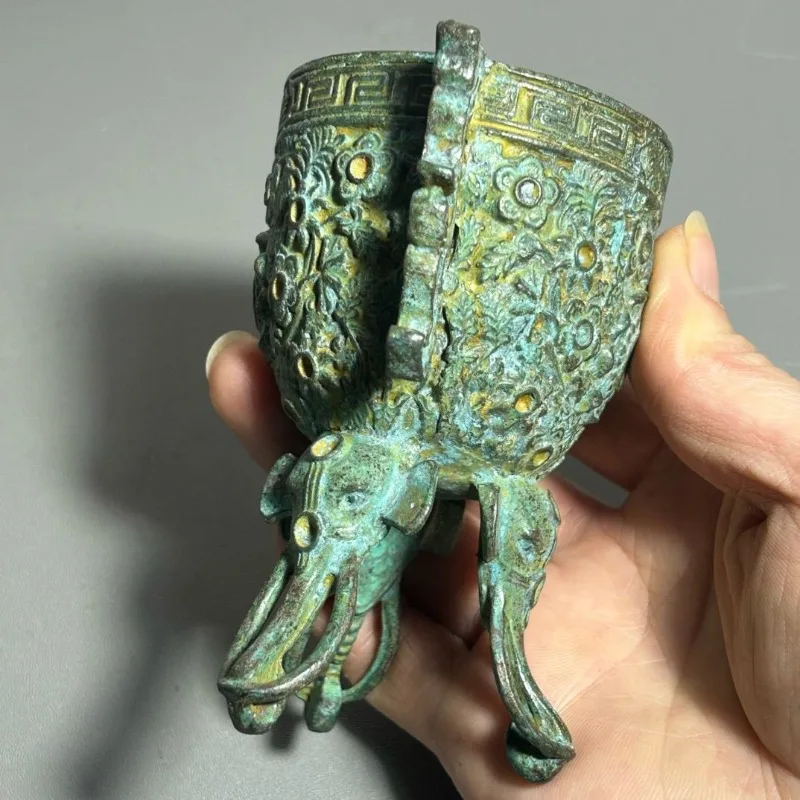 Antique Bronze Ritual Cup Doub - Collectible Vintage Wine review and price