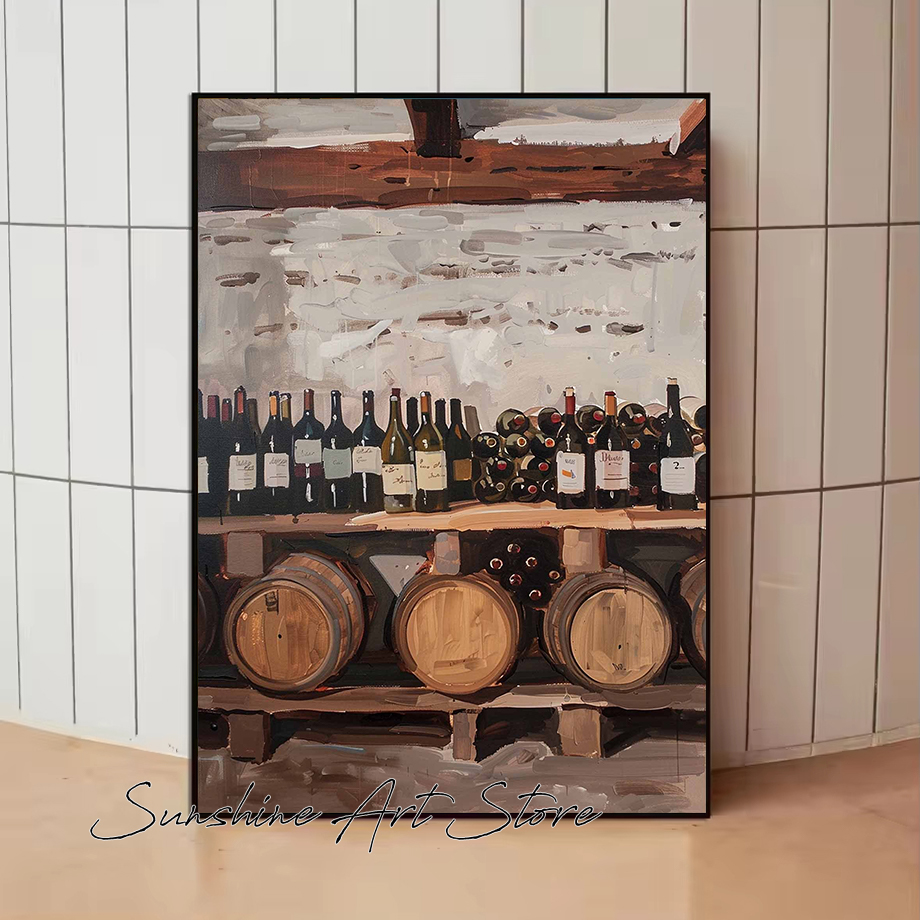 Wine Barrels Cellar Vintage Wi - Collectible Vintage Wine review and price